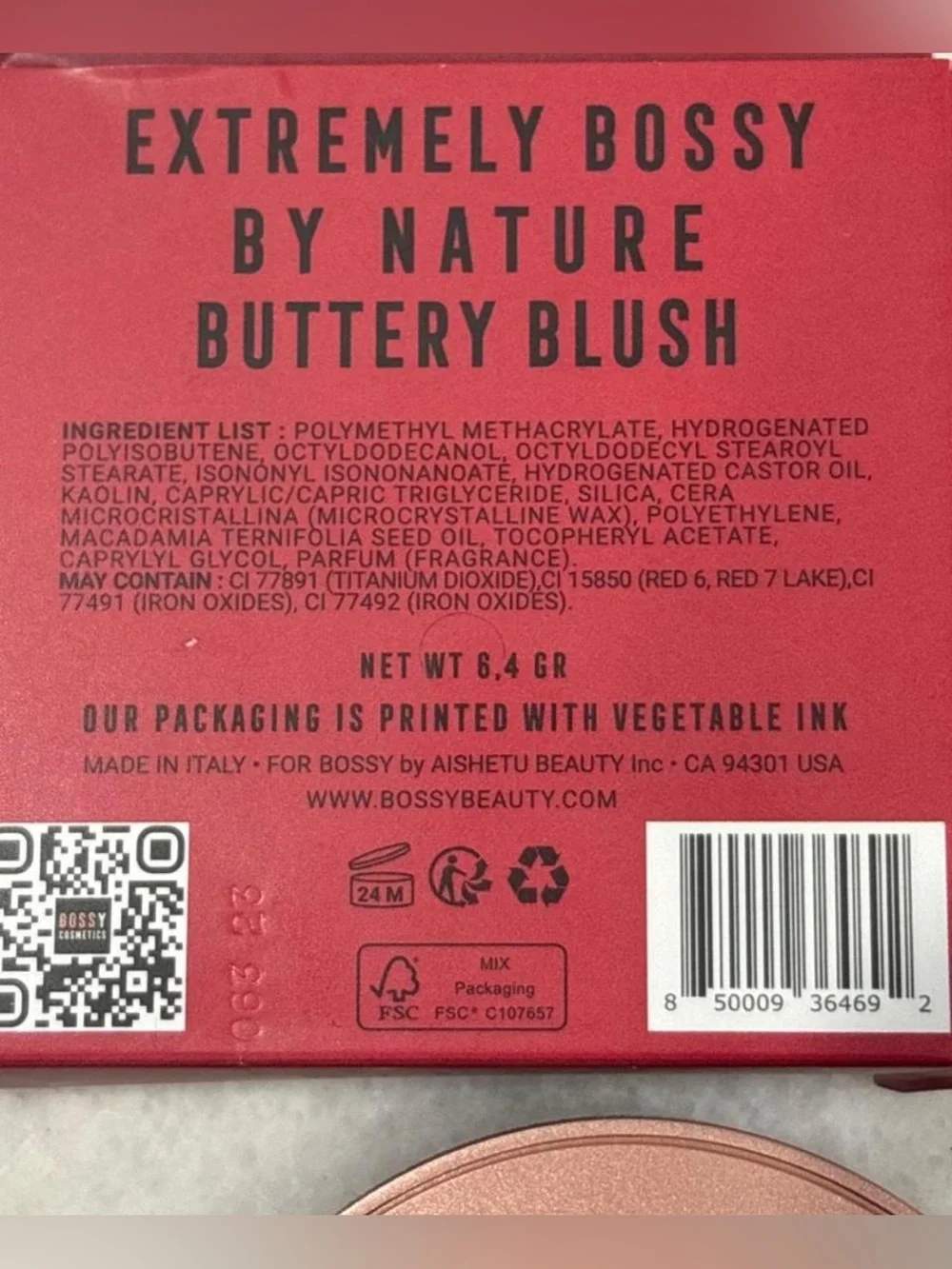 Bossy Cosmetics Buttery Blush Perseverance